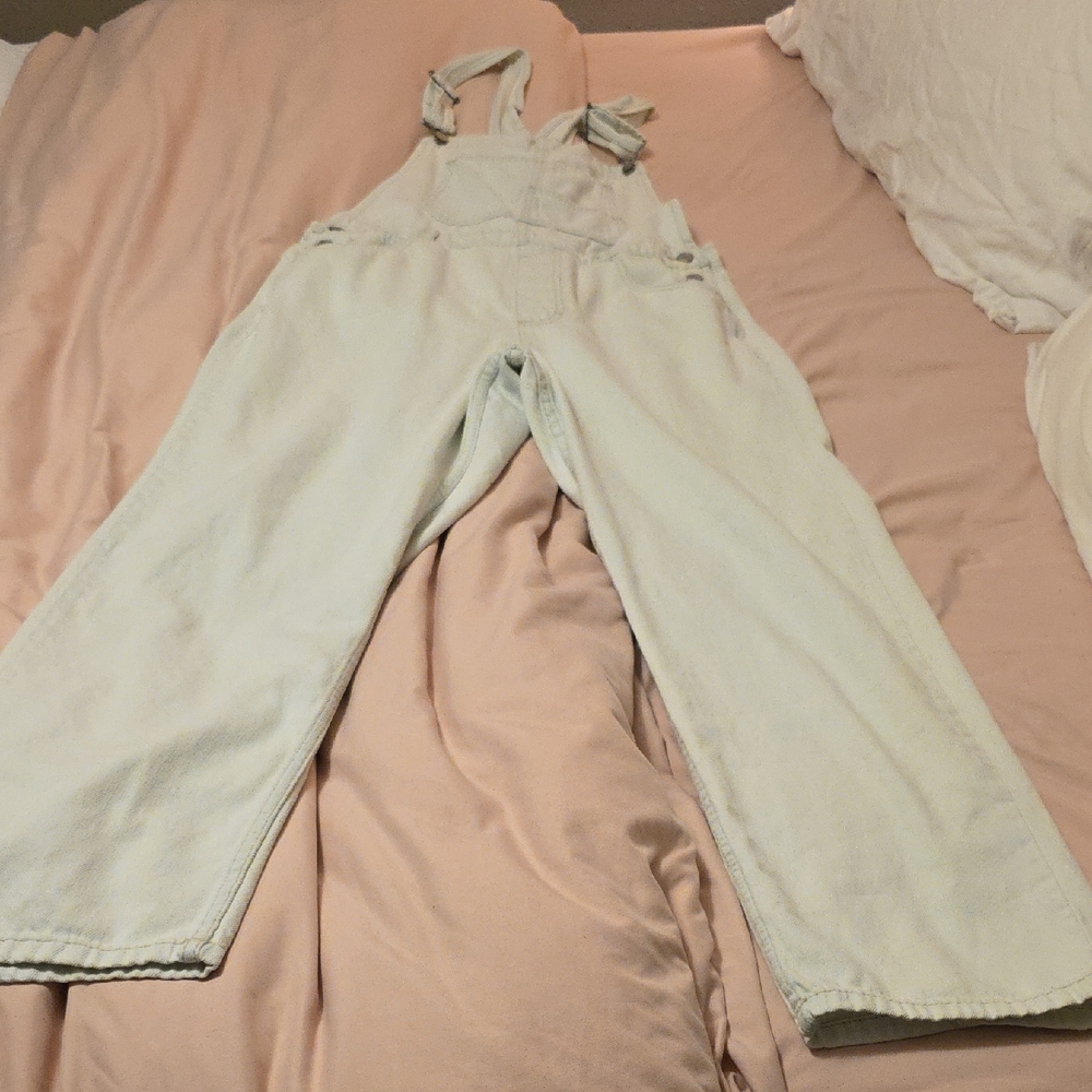 We The Free White Denim Overalls